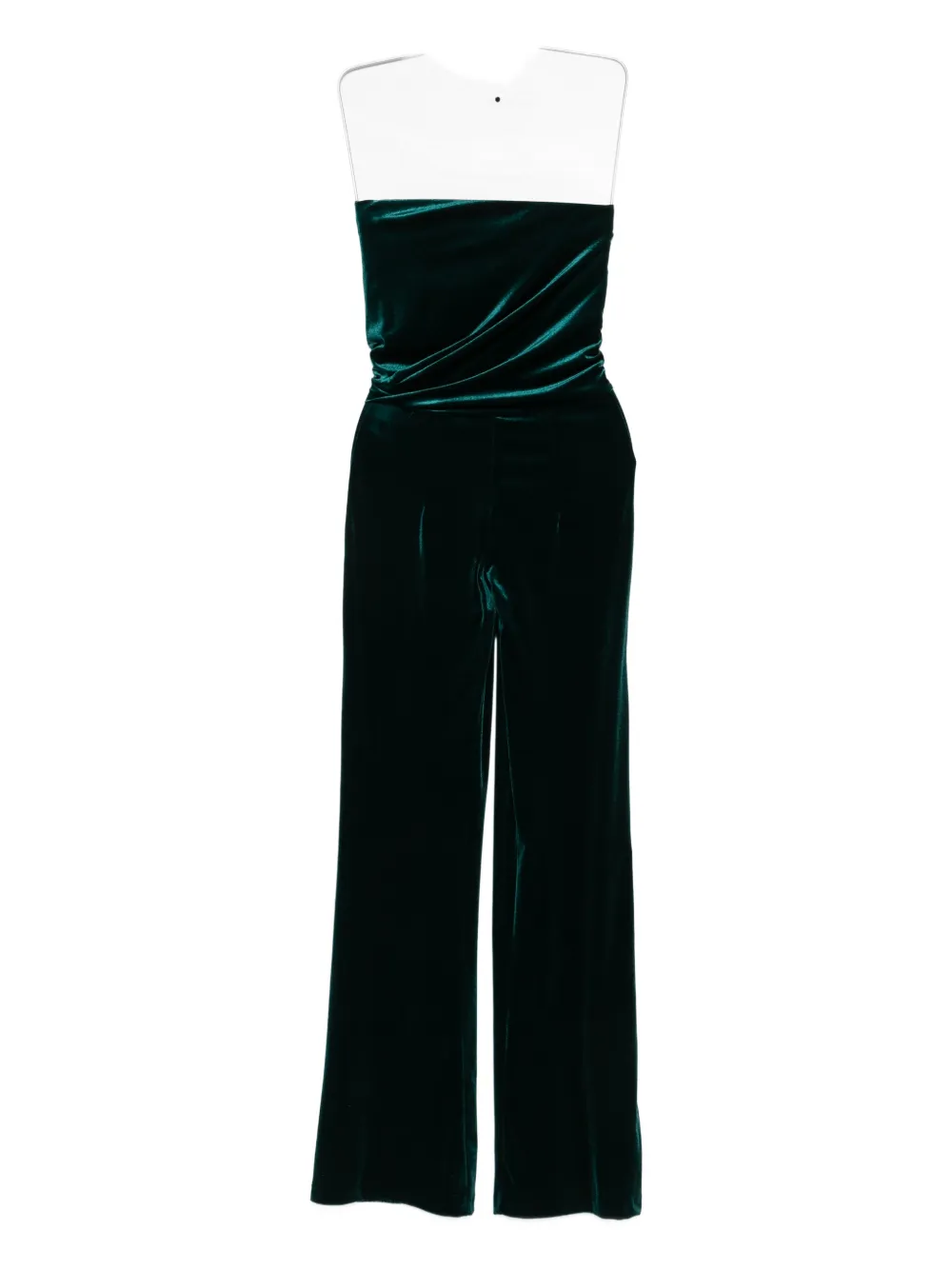SO ALLURE bandeau velvet jumpsuit - Verde