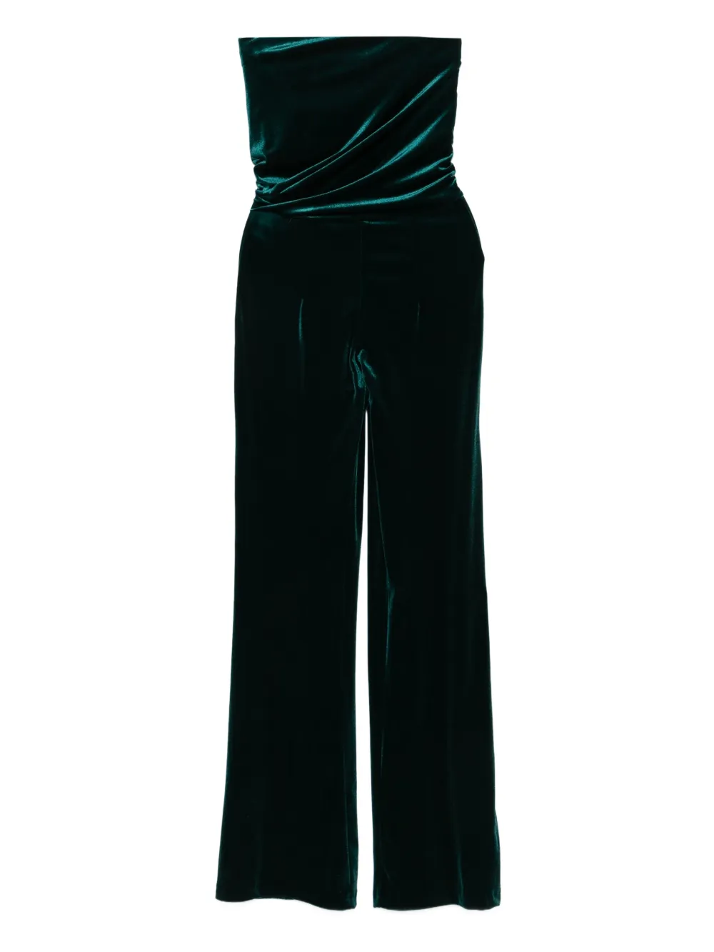 SO ALLURE bandeau velvet jumpsuit - Verde