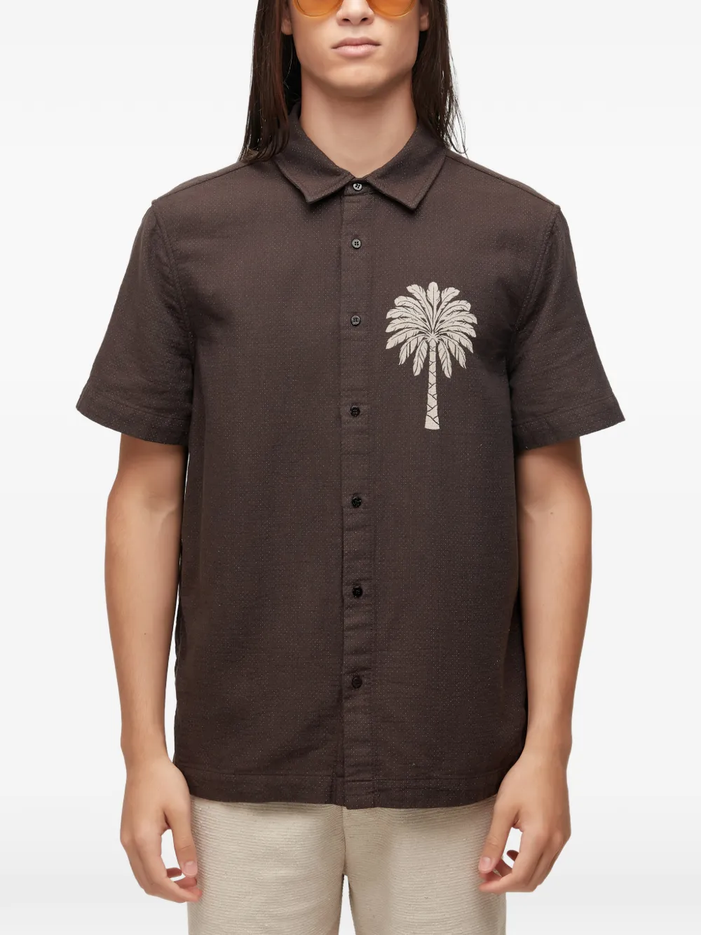Osklen palm-tree shirt - Brown