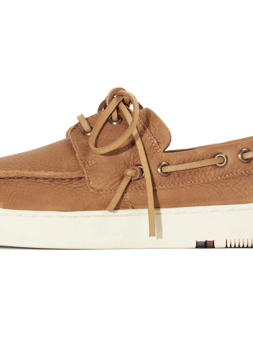 Osklen Soho Dockside leren bootschoenen met kant Bruin