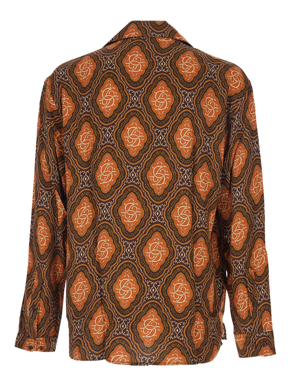 Drôle De Monsieur La Chemise Médaillon cuban collar patterned shirt - Bruin