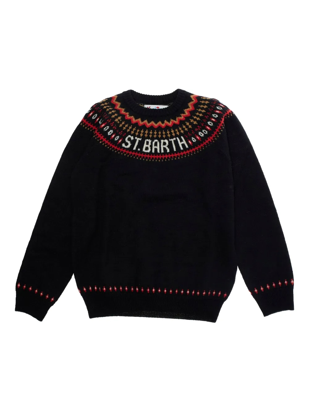 MC2 Saint Barth Kids geometric embroidered crewneck sweater - Nero