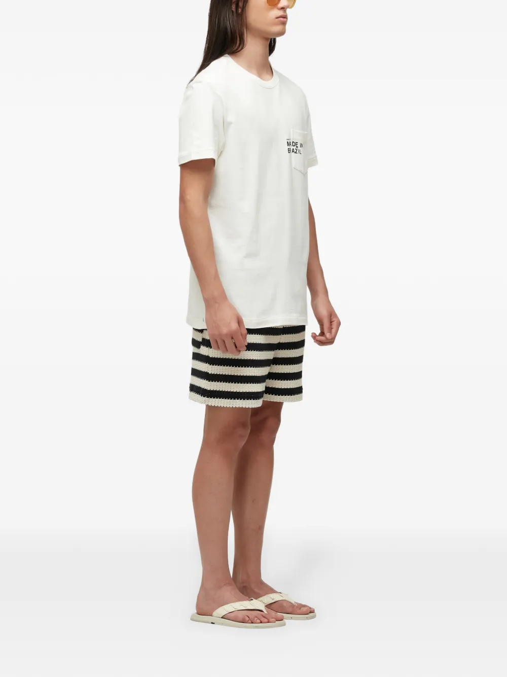 Osklen striped bermuda shorts - Wit