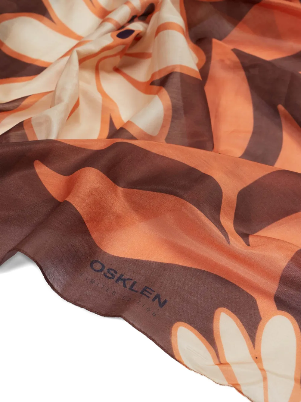 Osklen Sjaal met bloemenprint - Bruin