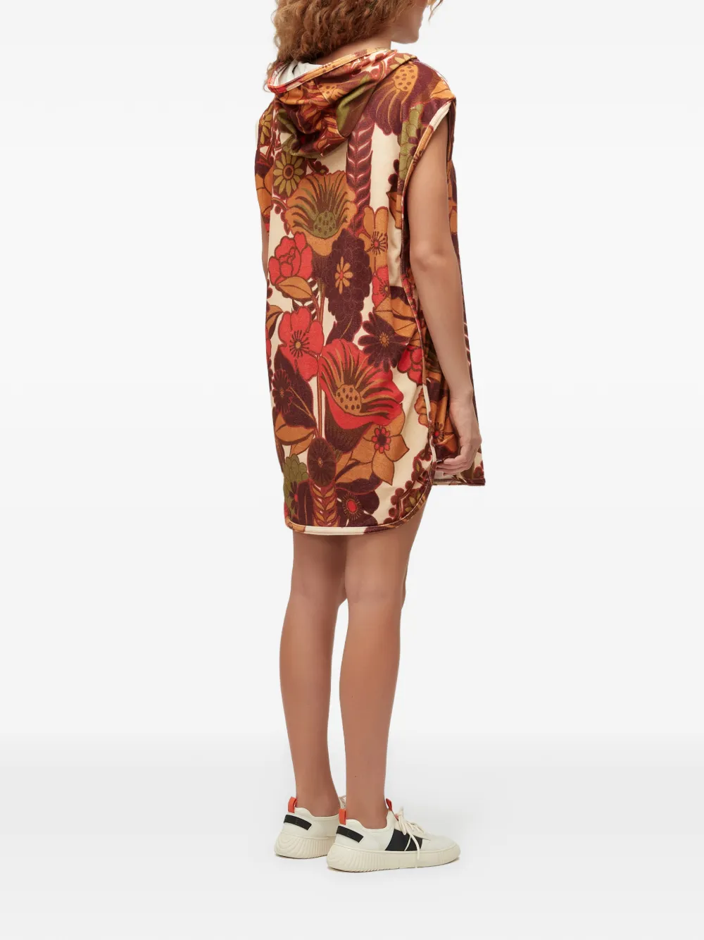  Osklen Hooded Floral Dress - Brown 