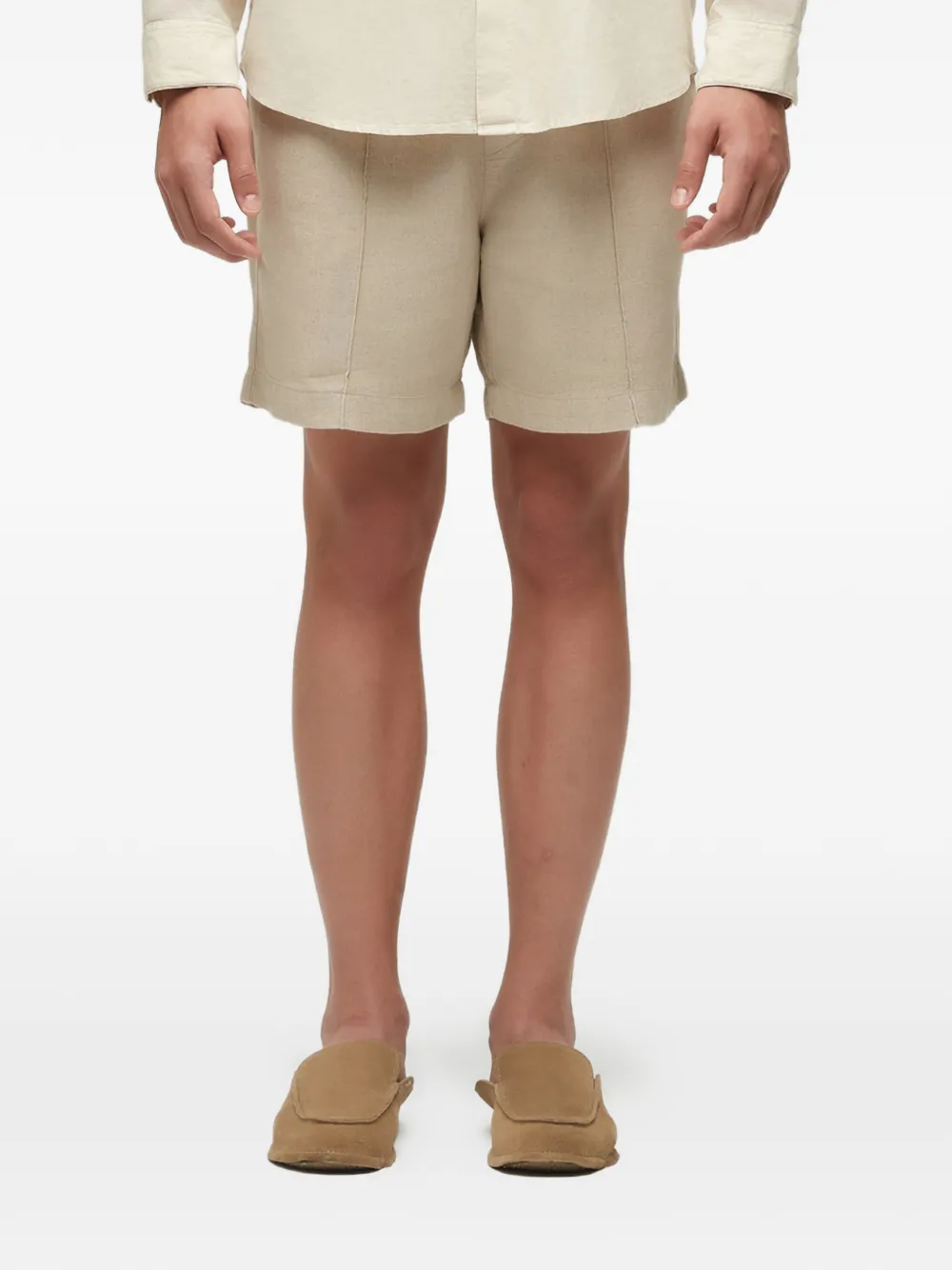 Osklen linen bermuda shorts - Nude