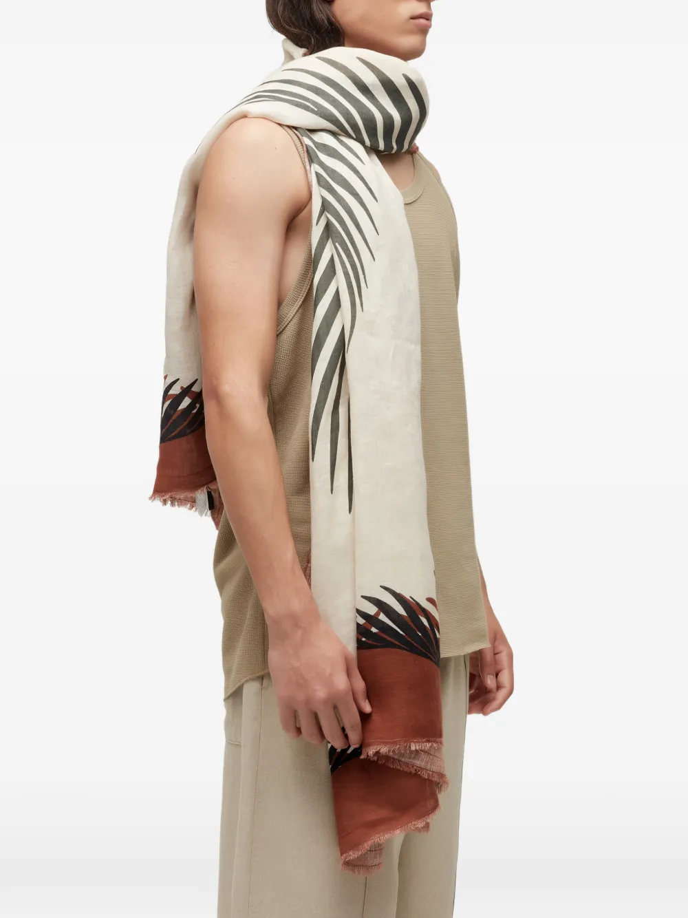  Osklen Leaf-print Scarf - White 