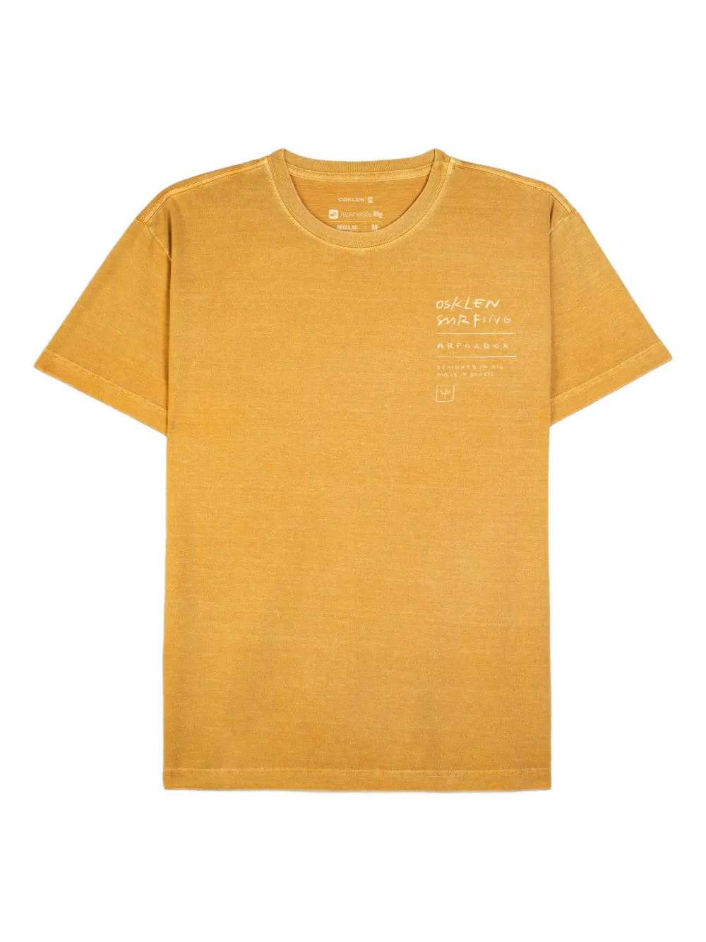 Osklen lettering-detail crew-neck T-shirt | Yellow | Image 1