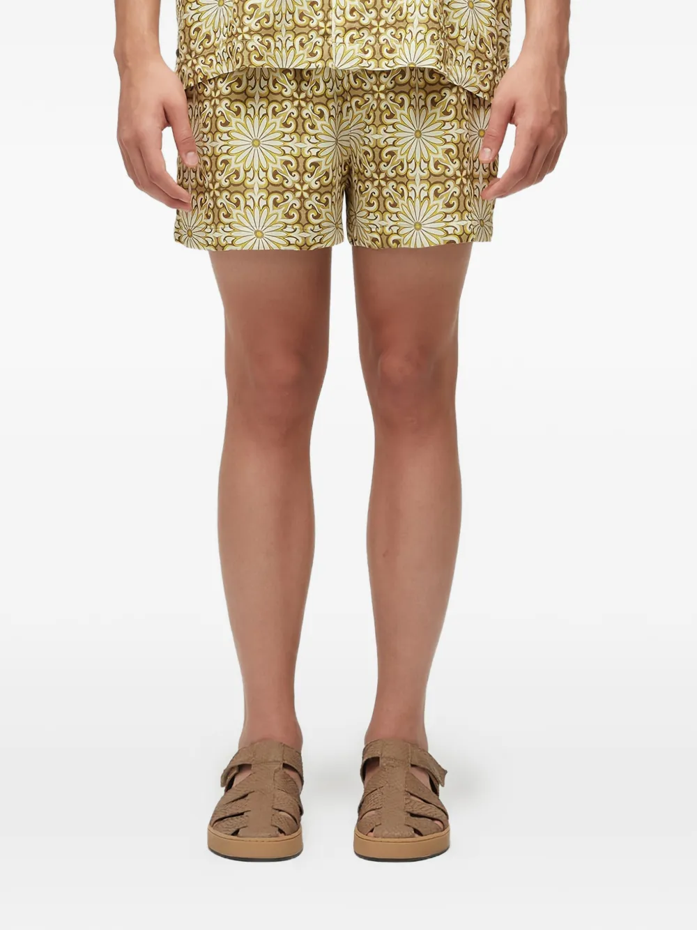 Osklen Pj patterned drawstring shorts | Neutrals | Image 1