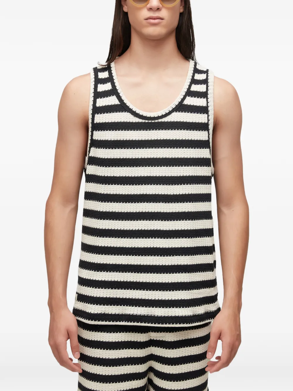 Osklen striped tank top | Black | Image 1