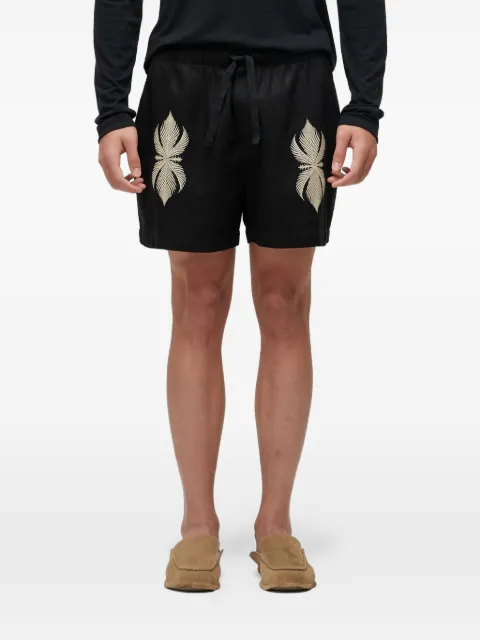 Osklen leaf-embroidered bermuda shorts