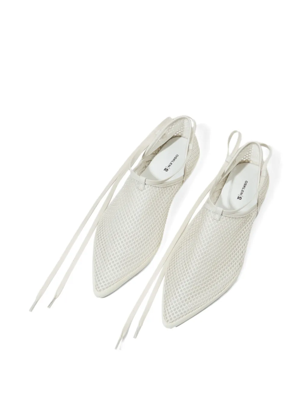 Osklen Mesh ballerina's met veters Wit