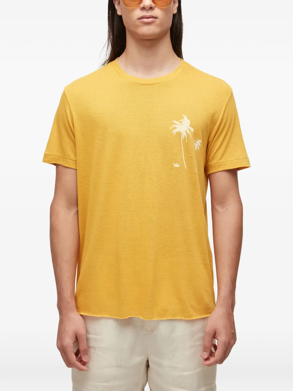 Osklen palm-tree short-sleeve T-shirt | Yellow | Image 1