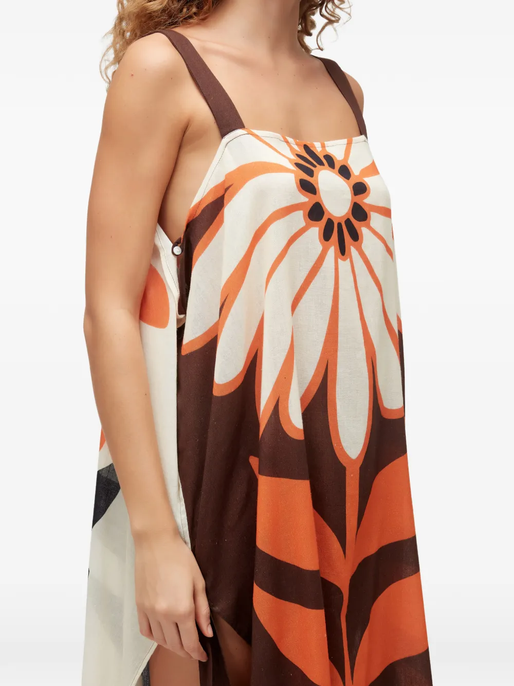  Osklen Floral Straps Dress - Neutrals 
