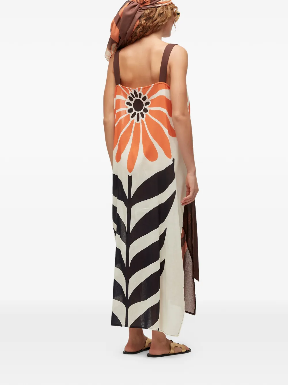  Osklen Floral Straps Dress - Neutrals 