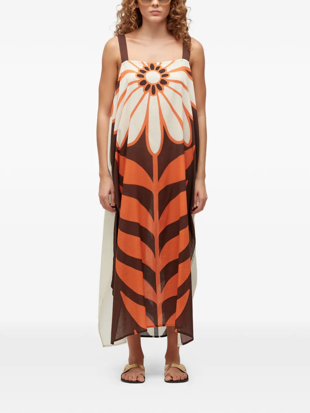 Osklen Trägerkleid mit Blumen-Print - Nude