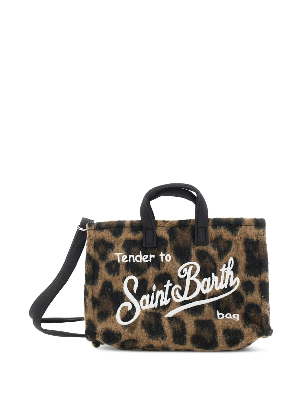 MC2 Saint Barth Kids leopard motif logo lettering tote mini bag - Marrone