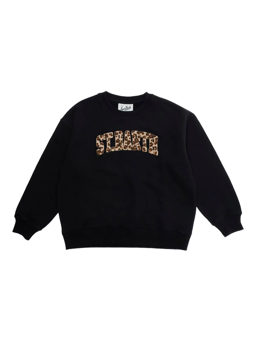 MC2 Saint Barth Kids leopard print crewneck sweatshirt - Nero