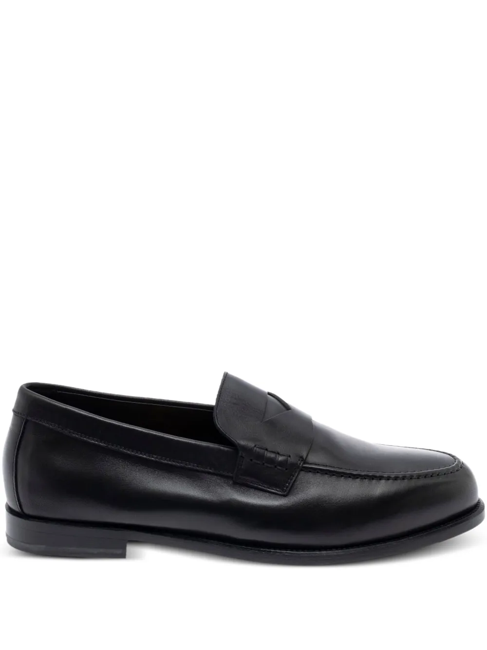 Doucal's almond toe slip-on loafers | Black | Image 1