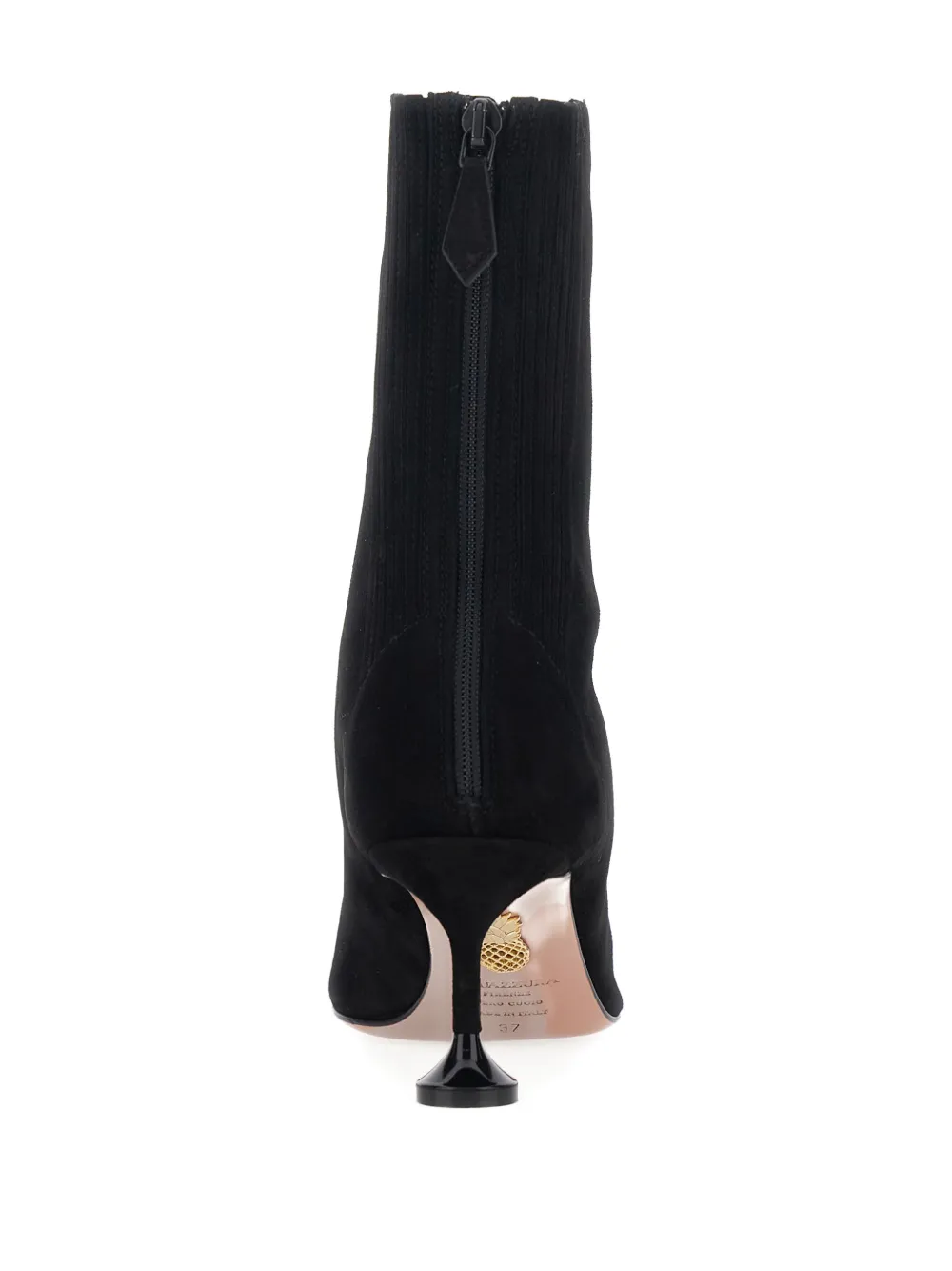 Aquazzura Suède laarzen met puntige neus Zwart