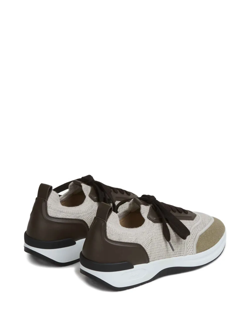 Brioni panelled knitted sneakers Beige