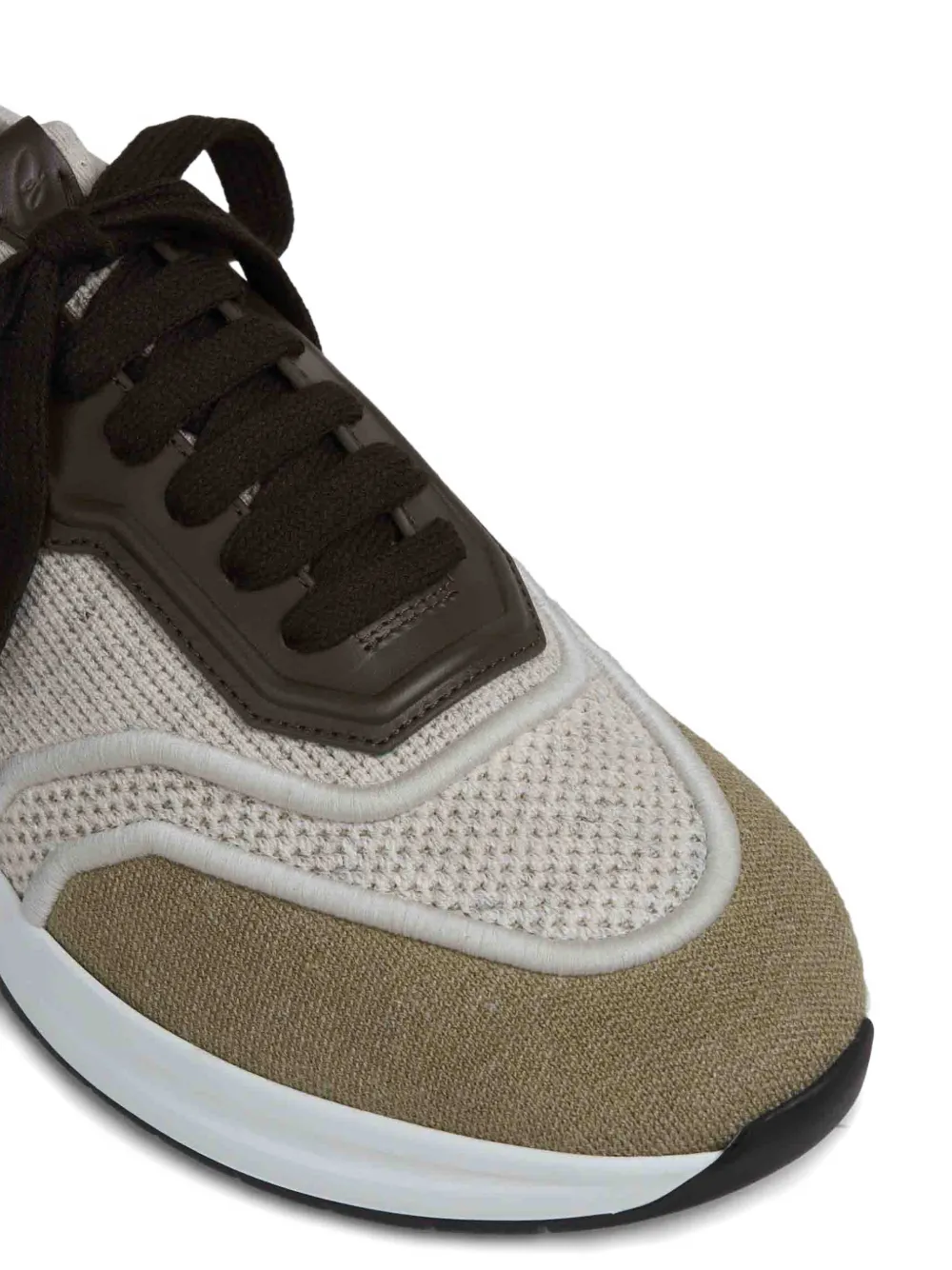 Brioni panelled knitted sneakers Beige
