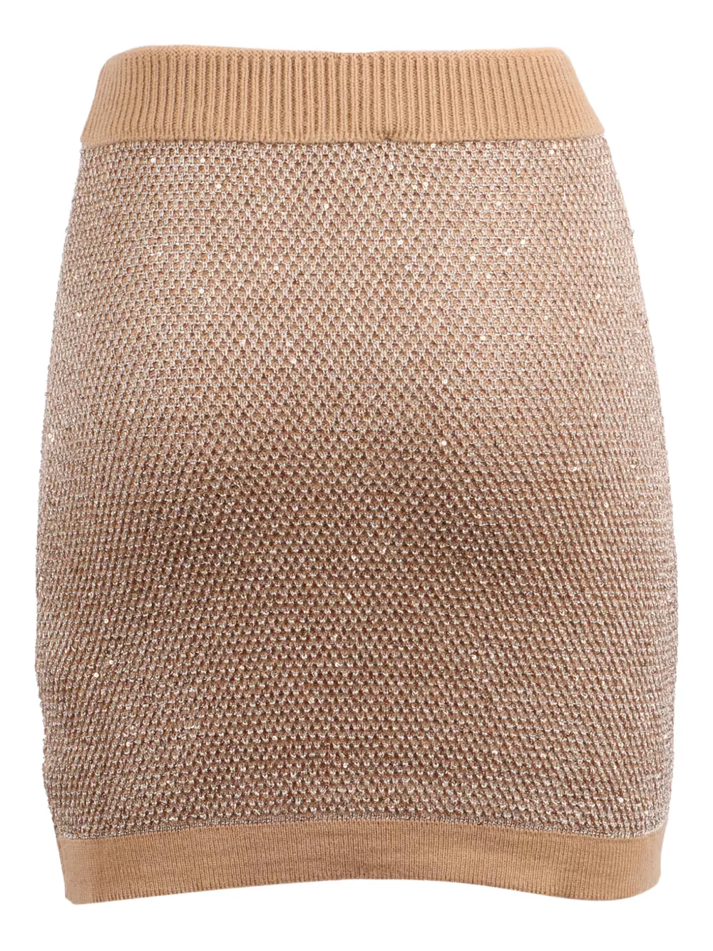 Elisabetta Franchi Gebreide mini-rok - Beige