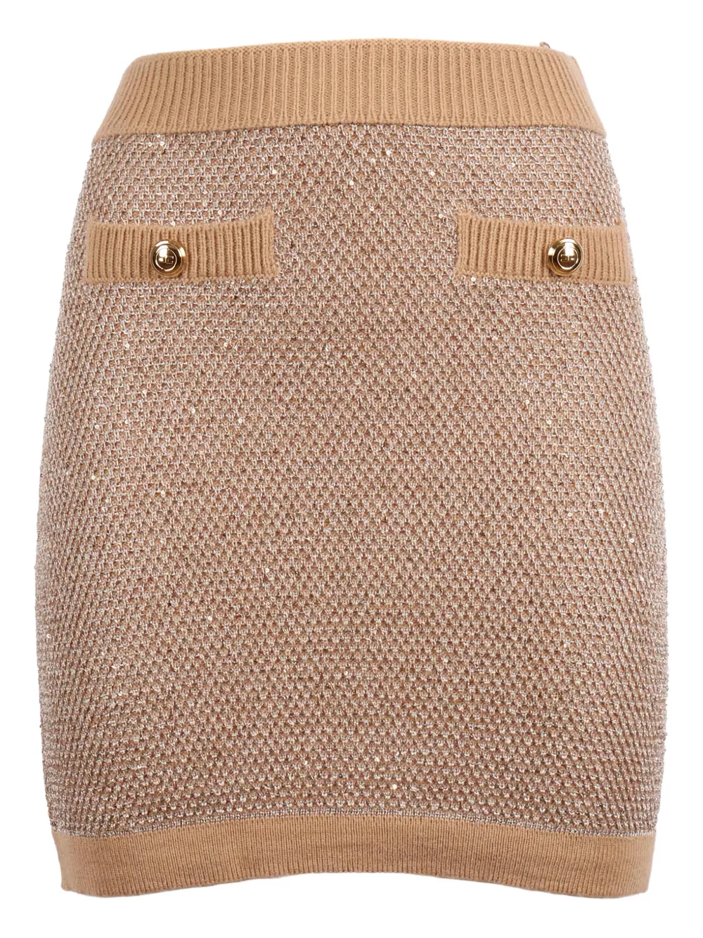 Elisabetta Franchi knitted mini skirt - Toni neutri