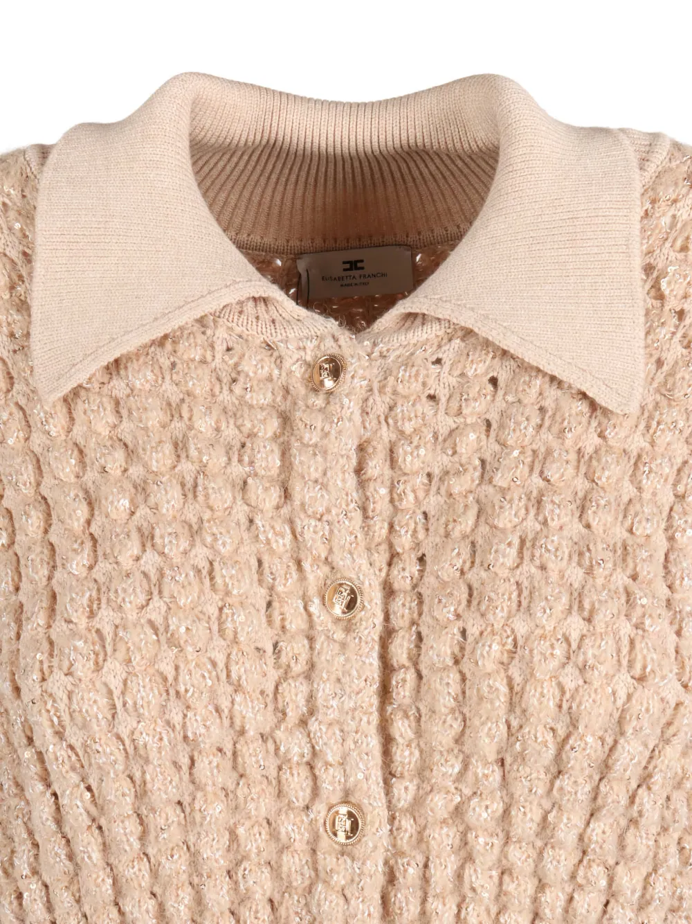 Elisabetta Franchi Getextureerd vest Beige