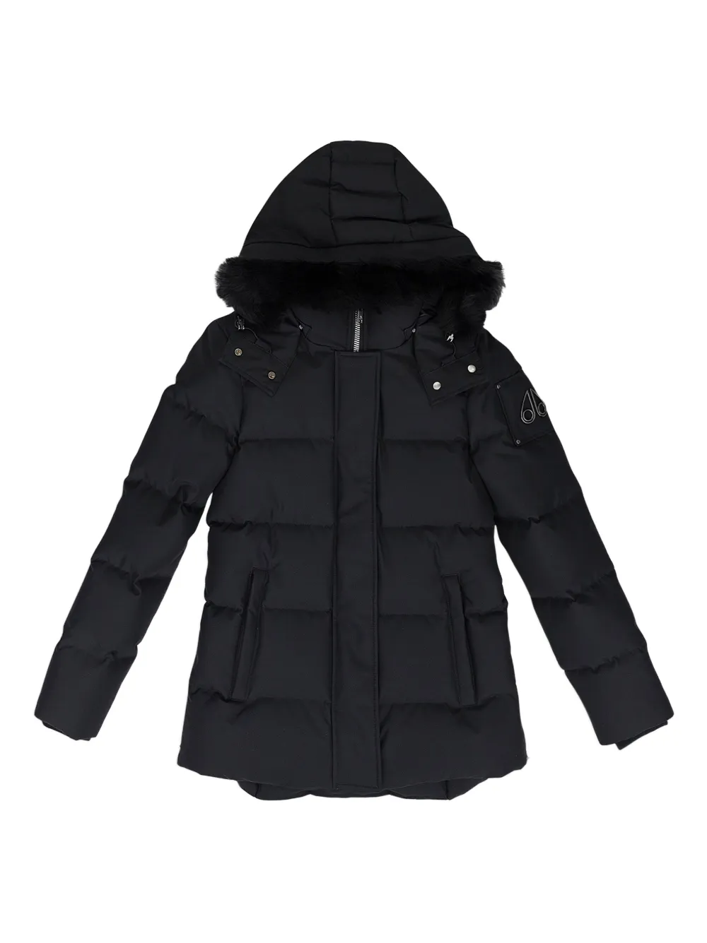 Moose Knuckles Cloud 3Q down puffer shearling-trim jacket | noir | Image 1