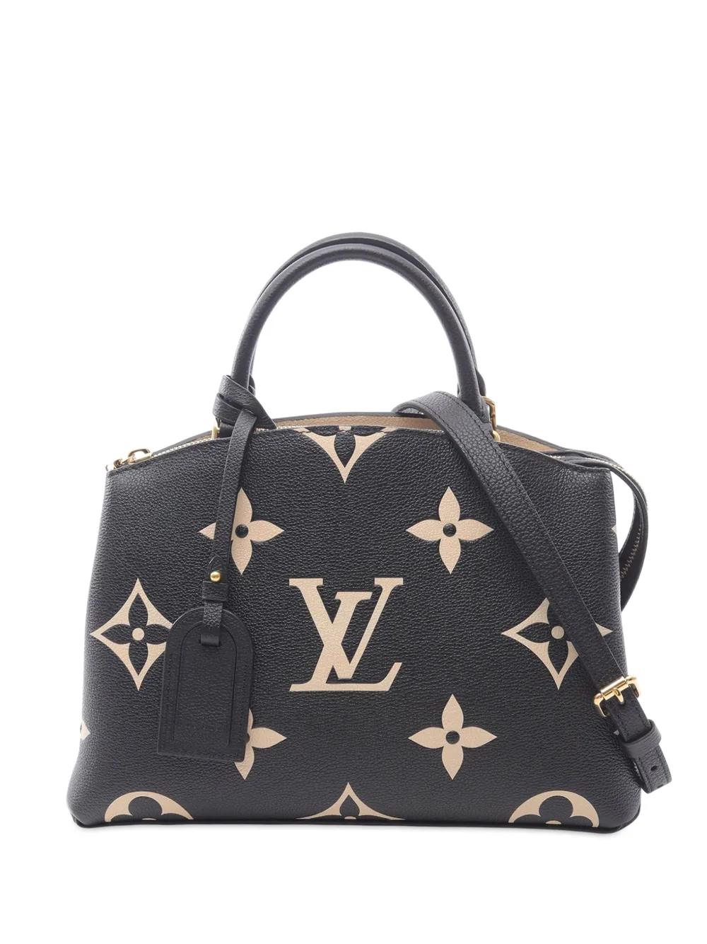 Louis Vuitton Pre-Owned Borsa a tracolla Petit Palais MM in pelle Empreinte bicolore con monogramma oversize 2021-2025 - Nero