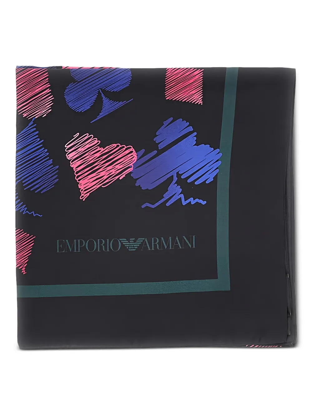 Emporio Armani graphic scarf - Schwarz