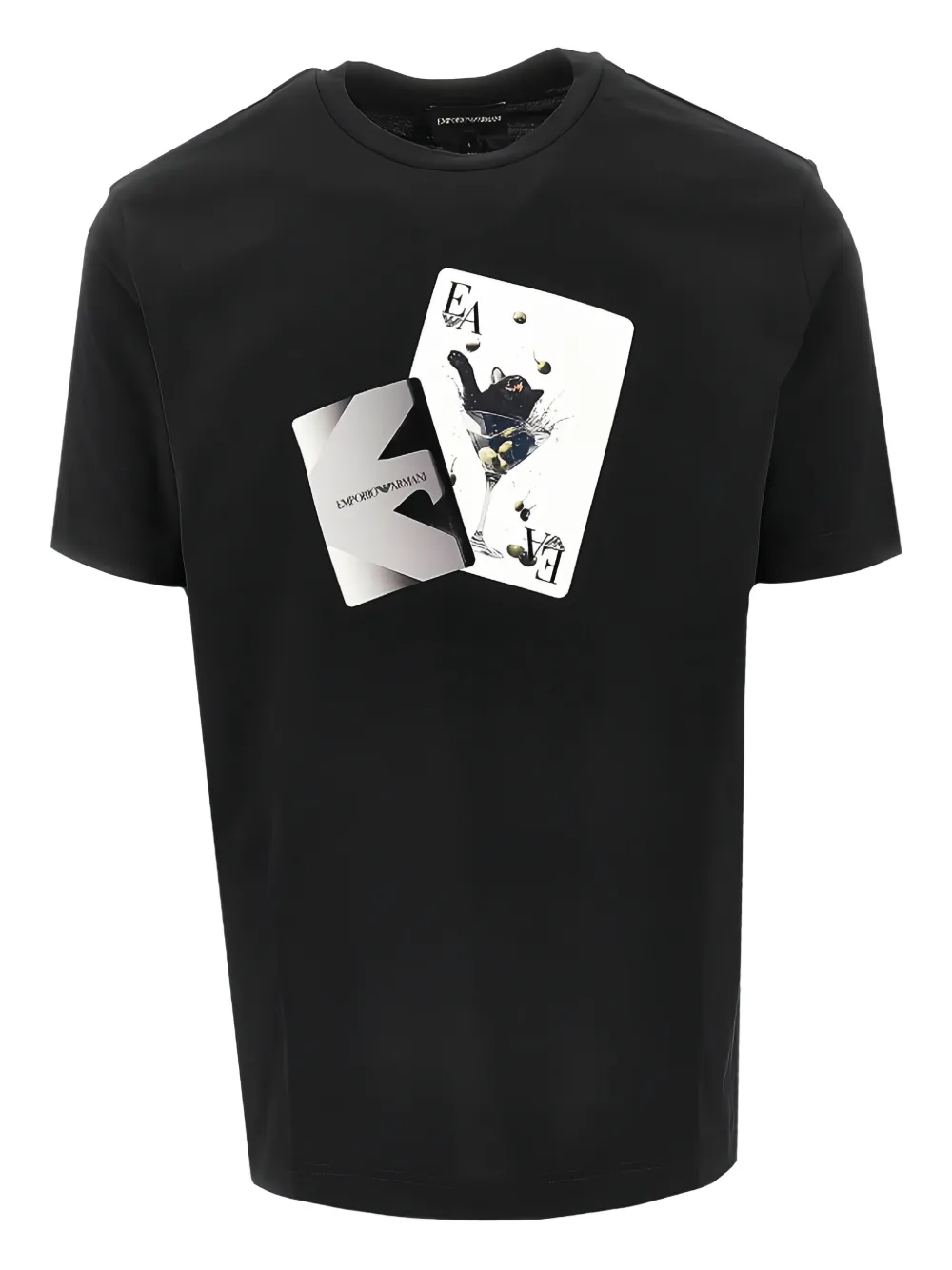 Emporio Armani ASV card-print T-shirt - Nero