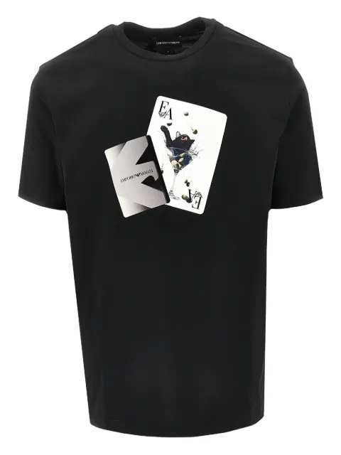 Emporio Armani ASV card-print T-shirt