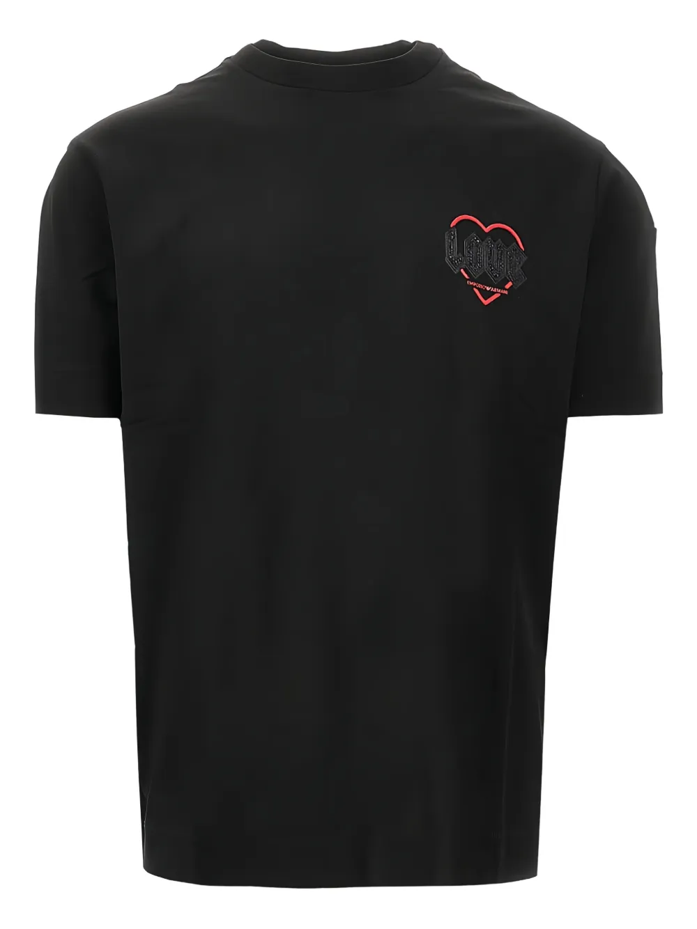 Emporio Armani Valentine's Day heart-motif T-shirt - Nero