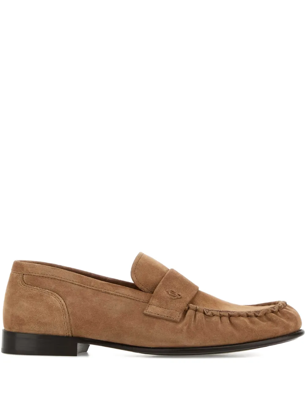 Jimmy Choo Ellis Penny-strap Suede Loafers In Brown