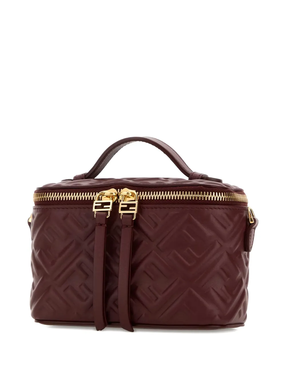 FENDI Leren toilettas met reliëf Rood