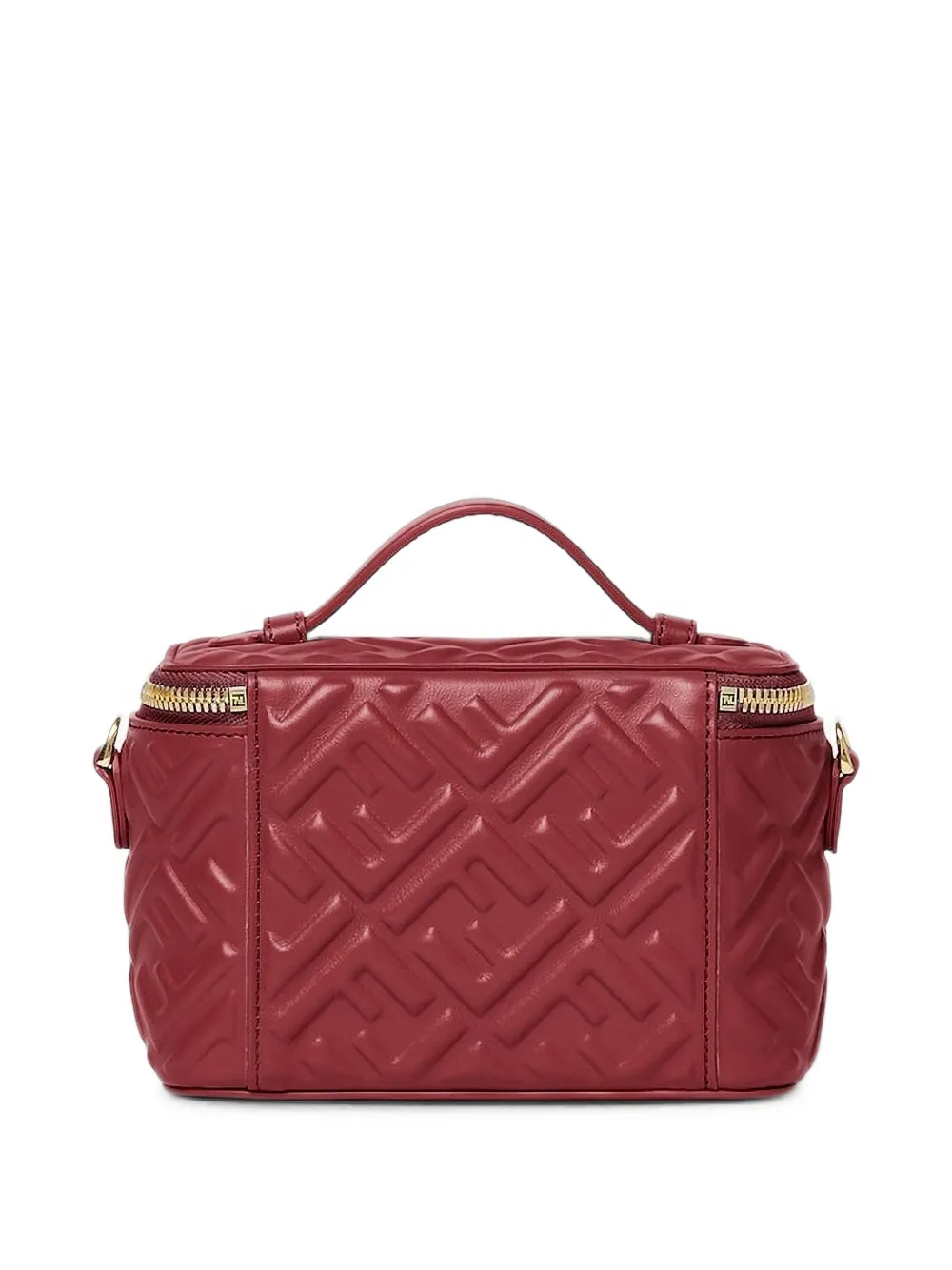FENDI Leren toilettas met reliëf Rood
