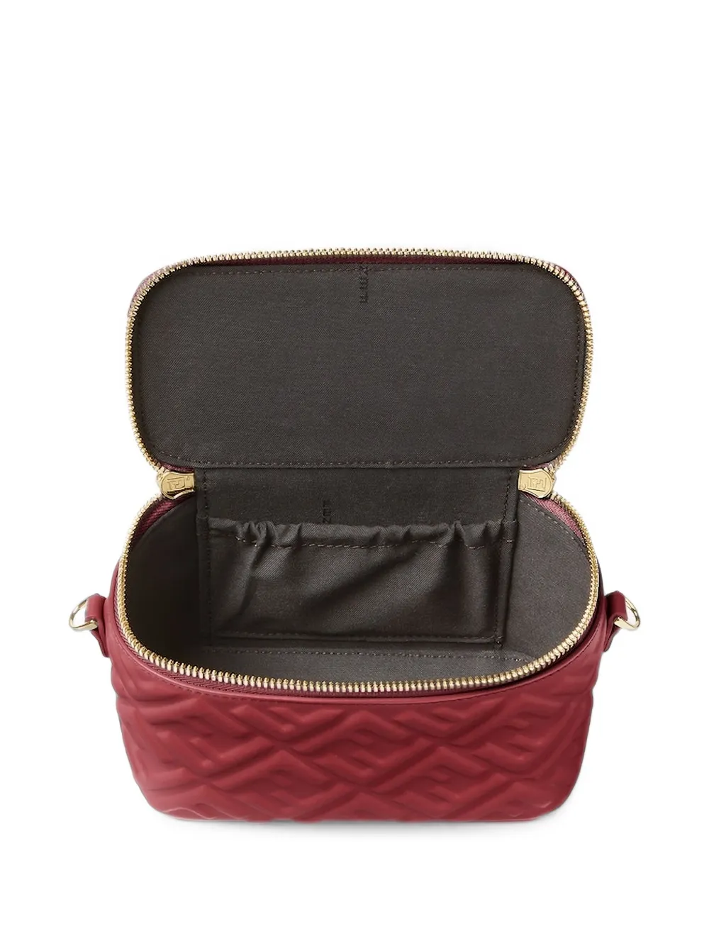 FENDI Leren toilettas met reliëf Rood