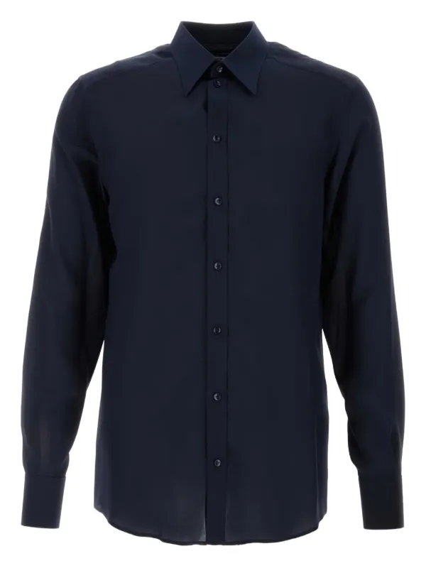 Dolce & Gabbana Crepe Silk Shirt | Blue | FARFETCH