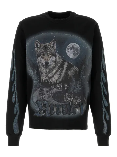 AMIRI wolf flame cotton sweatshirt