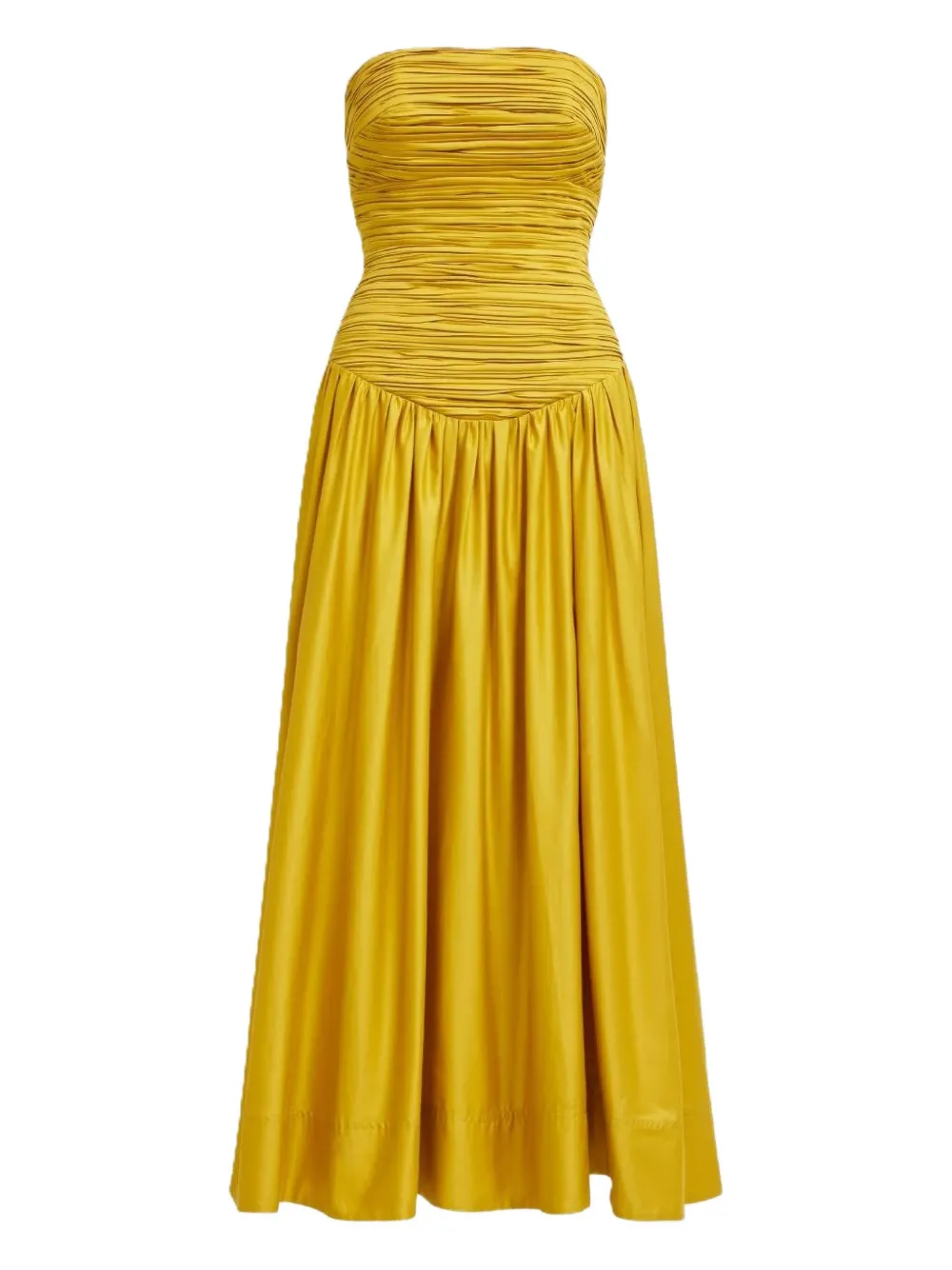 Aje Marigold strapless pocket midi dress - Yellow