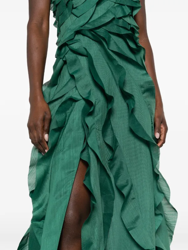 slim fit dress slacks Clarice Draped Maxi Dress | Deep Olive main image 0