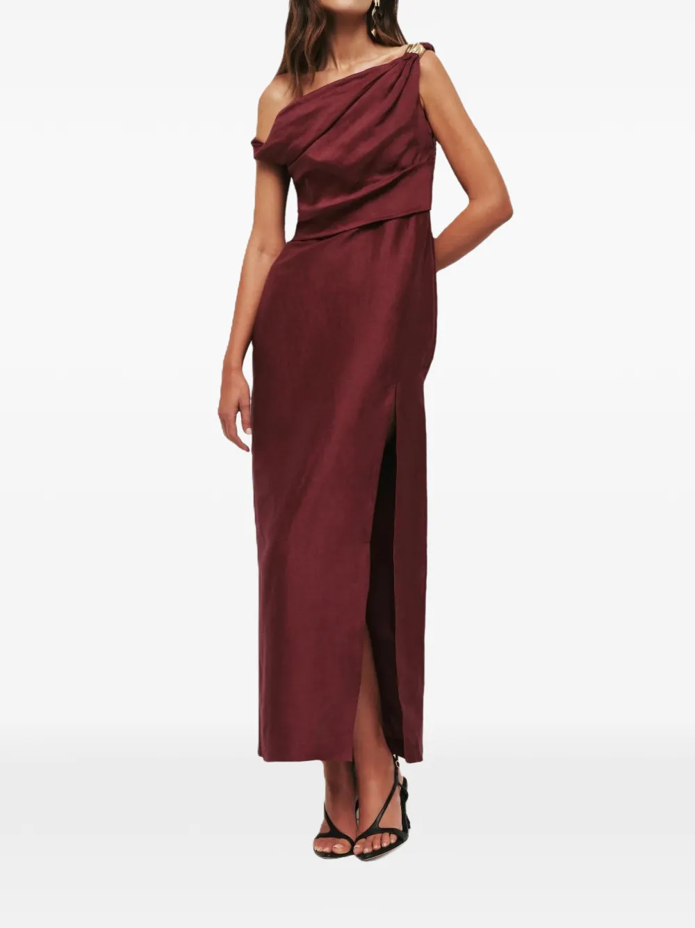 Aje Bridgette asymmetrische midi-jurk met split - Rood