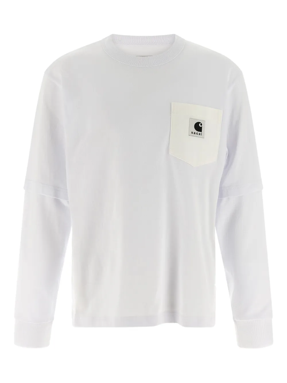 sacai x Carhartt Wip logo-patch T-shirt - Bianco