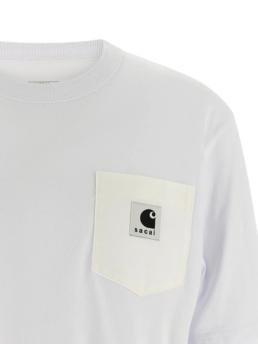 sacai x Carhartt Wip T-shirt met logopatch Wit