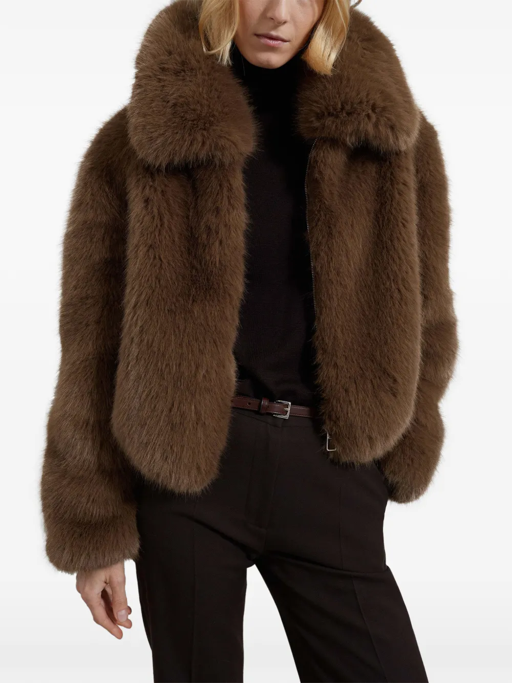 The Frankie Shop Hope fur jacket - Marrone