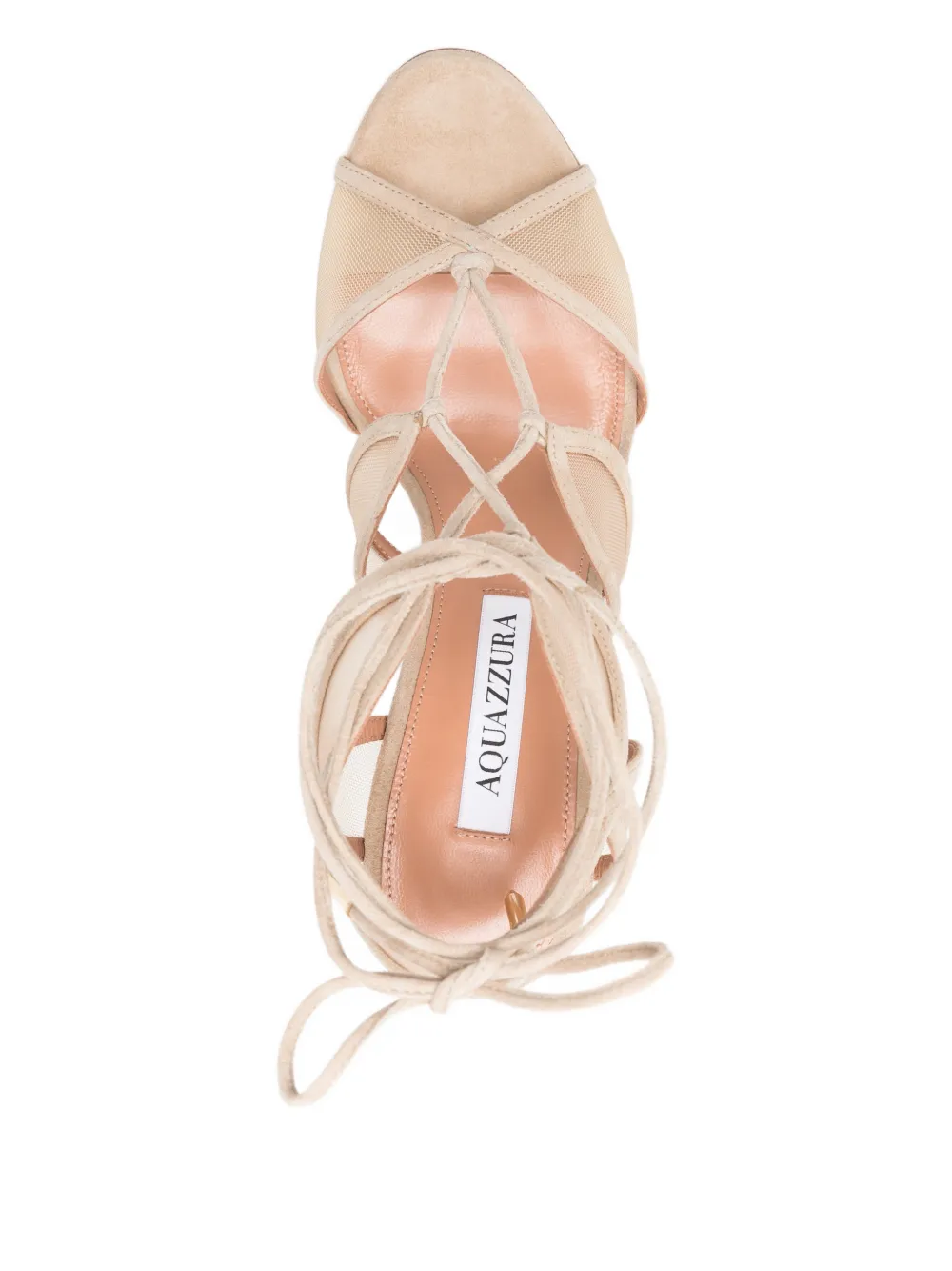 Aquazzura Fatal Attraction sandalen met strik Beige