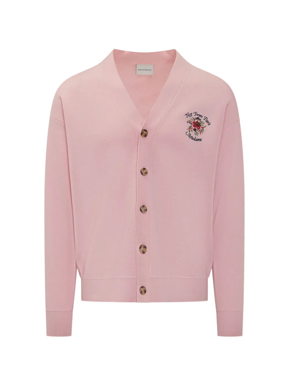 Drôle De Monsieur slogan rose cardigan - Rosa