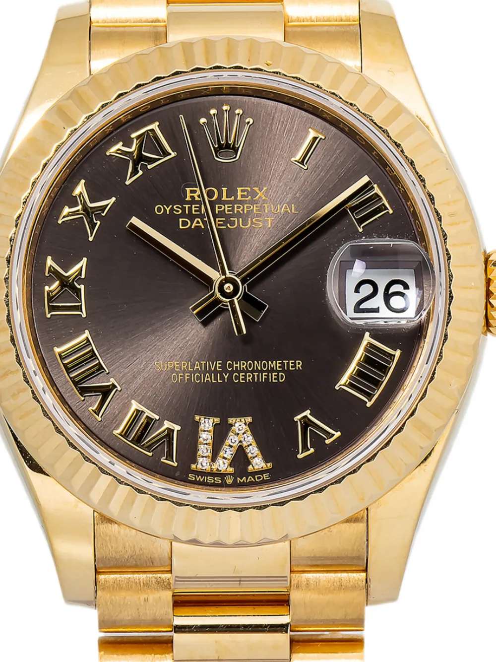  Rolex Reloj Fluted Datejust De 31 Mm - Dorado 